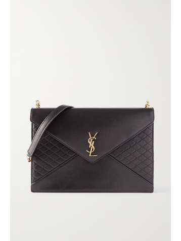 SAINT LAURENT Sac porté épaule en cuir à surpiqûres Gaby