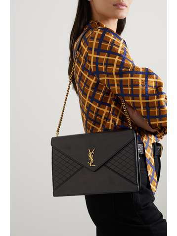 SAINT LAURENT Sac porté épaule en cuir à surpiqûres Gaby