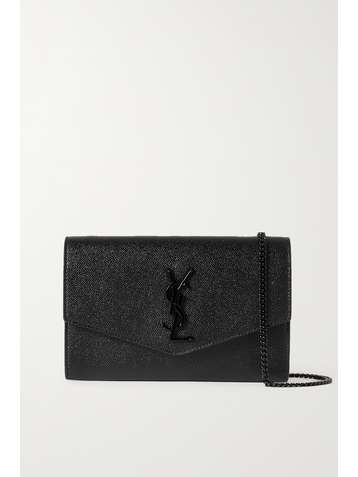 SAINT LAURENT Uptown textured-leather shoulder bag