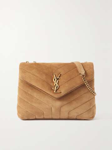 SAINT LAURENT Loulou small quilted suede shoulder bag