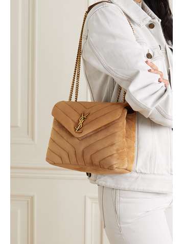 SAINT LAURENT Loulou small quilted suede shoulder bag