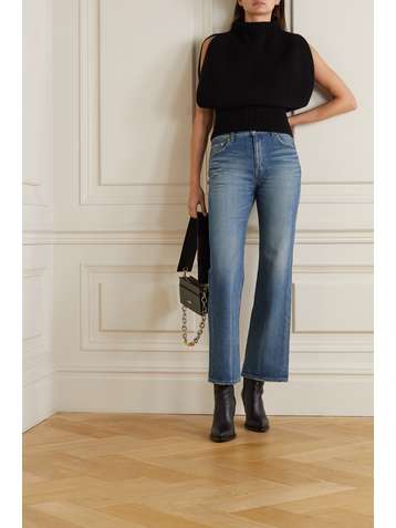 TU ES MON TRESOR The Amethyst mid-rise flared organic jeans