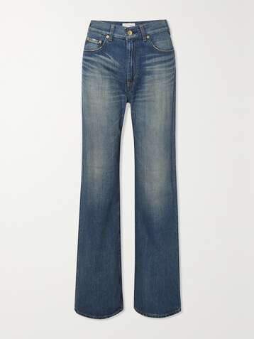 TU ES MON TRESOR + NET SUSTAIN The Lapis Lazuli high-rise straight-leg organic jeans