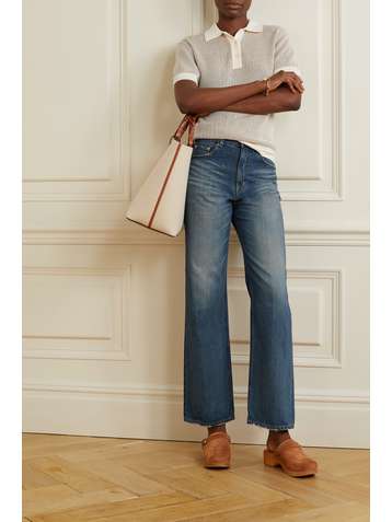 TU ES MON TRESOR + NET SUSTAIN The Lapis Lazuli high-rise straight-leg organic jeans