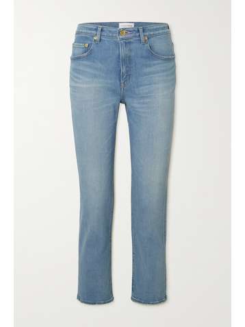TU ES MON TRESOR + NET SUSTAIN The Rose Quartz cropped mid-rise slim-leg jeans