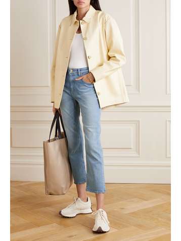 TU ES MON TRESOR + NET SUSTAIN The Rose Quartz cropped mid-rise slim-leg jeans