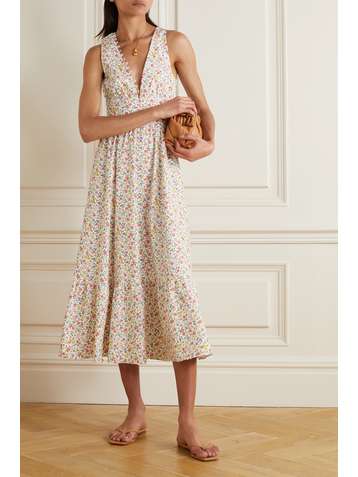 REFORMATION Jovi floral-print organic cotton-blend midi dress