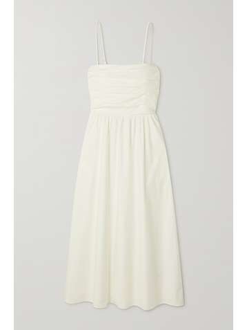 REFORMATION + NET SUSTAIN Lissa gathered organic cotton-blend poplin midi dress