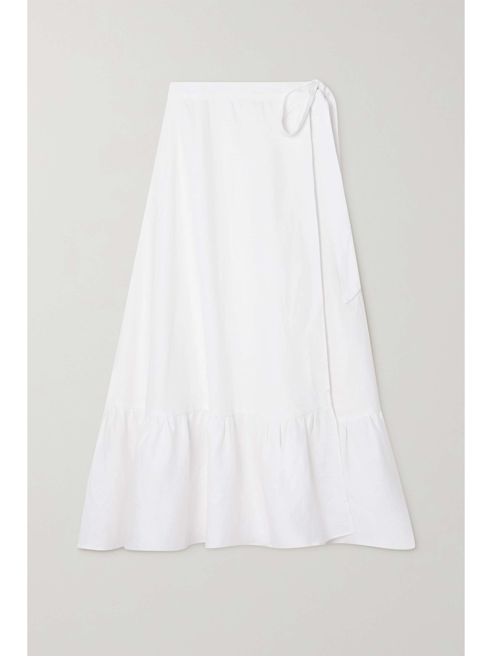 White Julep linen wrap midi skirt 