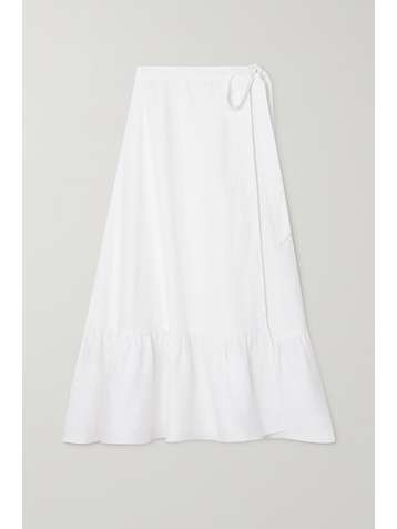 REFORMATION Julep linen wrap midi skirt