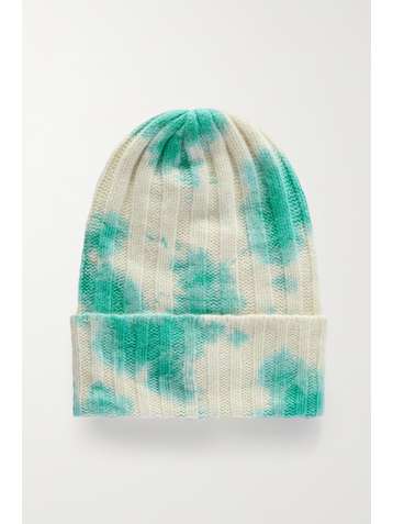 THE ELDER STATESMAN Bonnet en cachemire côtelé tie & dye