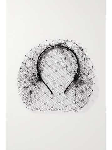 GIGI BURRIS Tulle-trimmed grosgrain headband