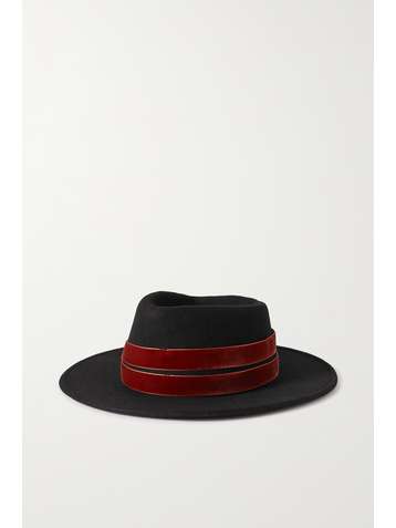 GIGI BURRIS Fedora en feutre de laine à finitions en velours Noelle