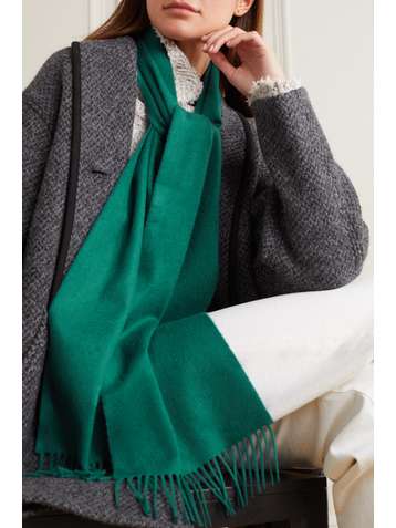 JOHNSTONS OF ELGIN + NET SUSTAIN fringed cashmere scarf