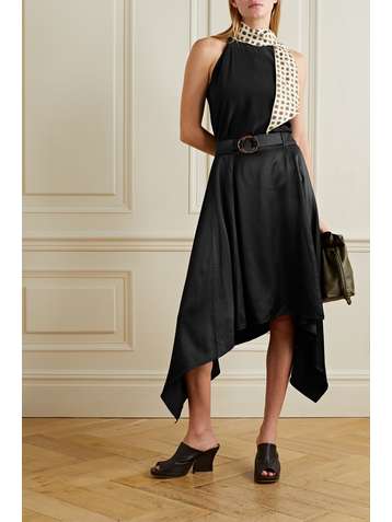 ROSIE ASSOULIN Joplin draped printed silk-twill and crepe top