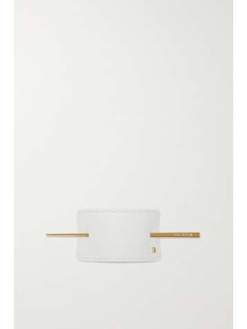 BALMAIN PARIS HAIR COUTURE Gold-tone and leather hairclip