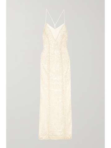 GALVAN Robe de mariée en tulle métallisé à paillettes Hollywood