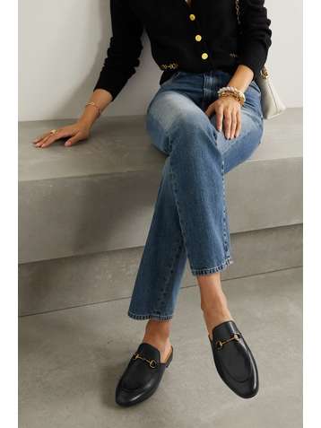 GUCCI Princetown horsebit-detailed leather slippers