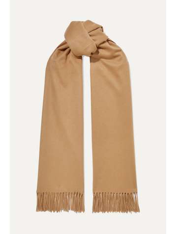 JOHNSTONS OF ELGIN + NET SUSTAIN fringed cashmere scarf