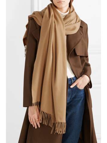 JOHNSTONS OF ELGIN + NET SUSTAIN fringed cashmere scarf