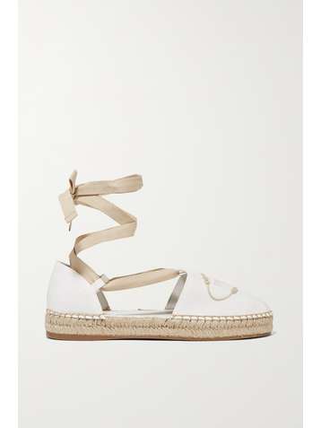 PRADA Embroidered canvas espadrilles