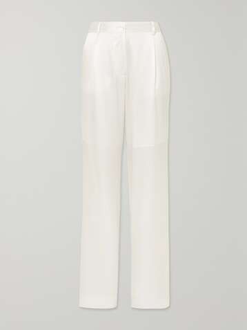 MICHAEL LO SORDO Silk-satin straight-leg pants