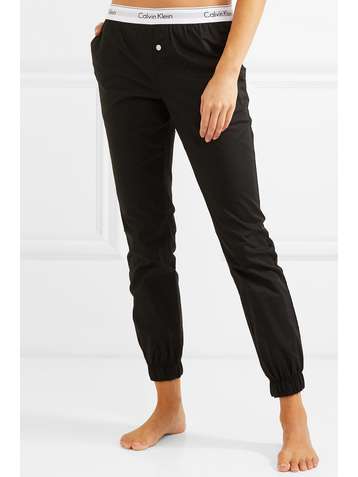 CALVIN KLEIN Modern cotton-poplin track pants