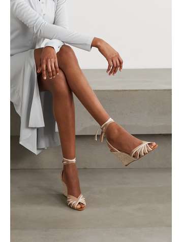 AQUAZZURA Marinaia 85 grosgrain espadrille wedge sandals