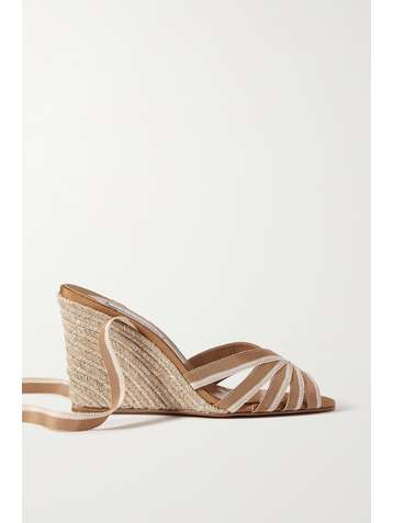 AQUAZZURA Marinaia 85 grosgrain espadrille wedge sandals