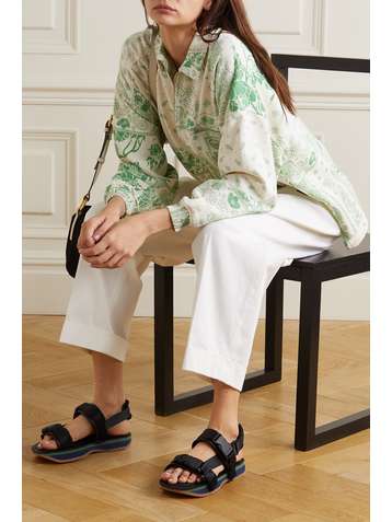 SEE BY CHLOÉ Sandales plates-formes en cuir et en toile Ysee