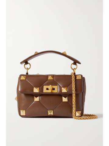 VALENTINO Valentino Garavani Roman Stud Schultertasche aus gestepptem Leder