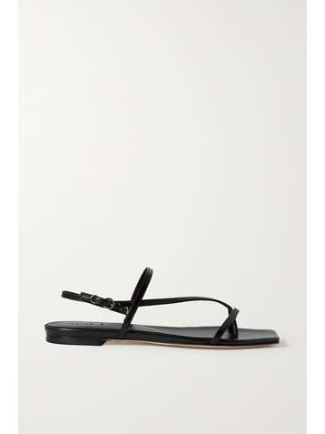 AEYDE Ella glossed-leather slingback sandals