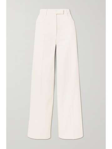 FENDI Embossed denim wide-leg pants