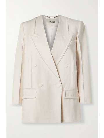 FENDI Double-breasted linen blazer