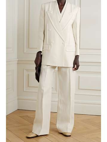 FENDI Double-breasted linen blazer