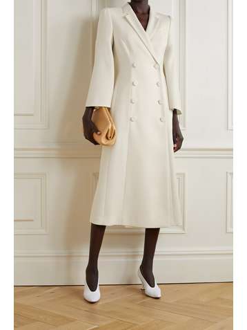 FENDI Double-breasted wool-blend cady midi dress