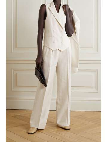 FENDI Linen wide-leg pants