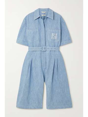 FENDI Belted denim jumpsuit