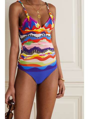 MISSONI Mare ruched printed tankini