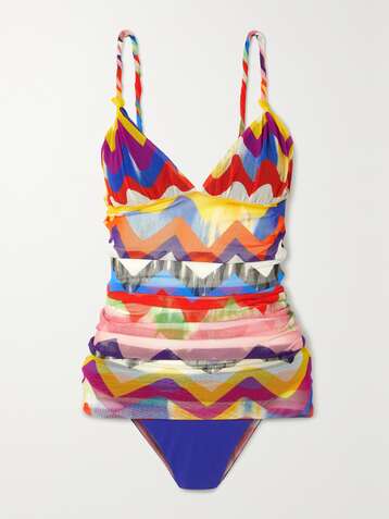 MISSONI Mare ruched printed tankini