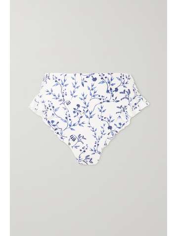 AGUA BY AGUA BENDITA Jengibre ruffled printed bikini briefs