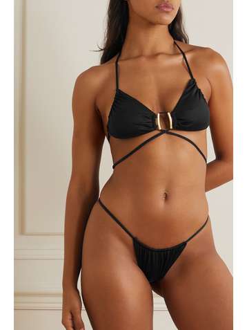 CULT GAIA Liza embellished bikini top