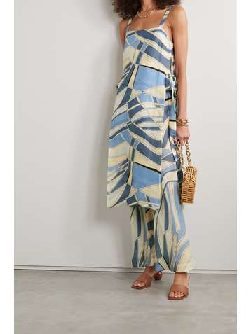 CULT GAIA Kersti printed cotton-blend gauze wide-leg pants