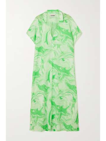GANNI Kaftan aus bedruckter Biobaumwolle