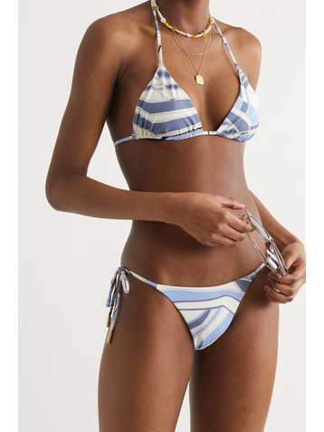CULT GAIA Estella printed triangle bikini top