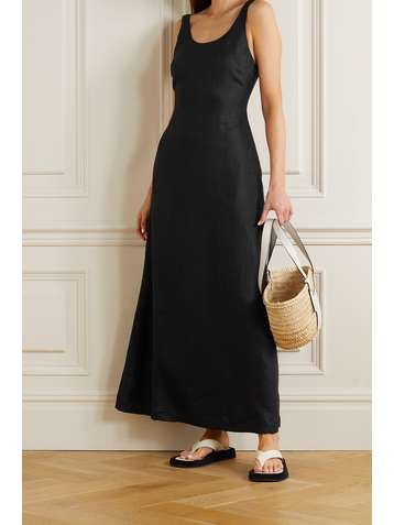 BONDI BORN + NET SUSTAIN The Kennedy open-back linen-twill maxi dress