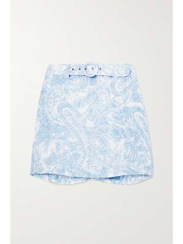 FAITHFULL THE BRAND + NET SUSTAIN Celia belted layered paisley-print linen shorts