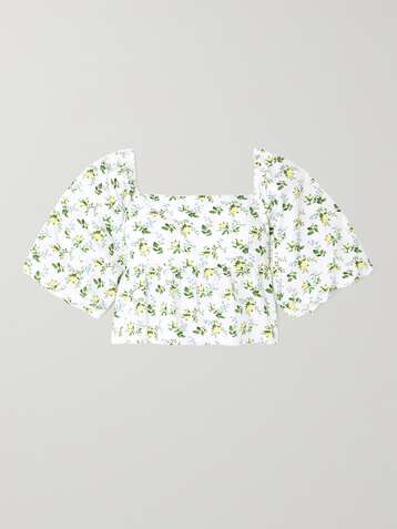 FAITHFULL THE BRAND + NET SUSTAIN Quincy cropped floral-print cotton-poplin top