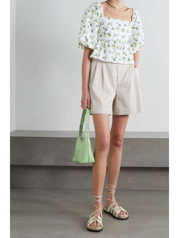 FAITHFULL THE BRAND + NET SUSTAIN Quincy cropped floral-print cotton-poplin top