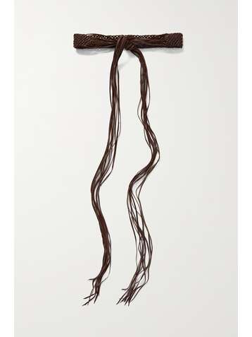 CARAVANA Balche fringed braided leather belt